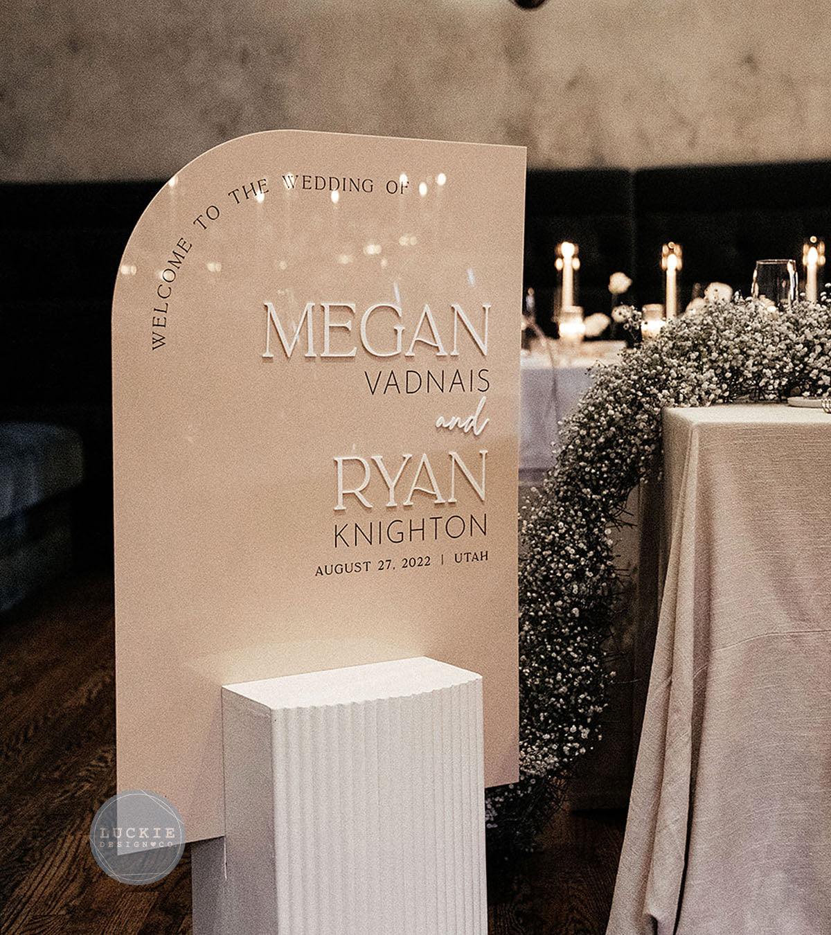 Megan + Ryan Welcome Sign