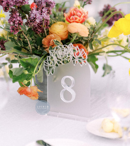 Floral Cut Table Numbers