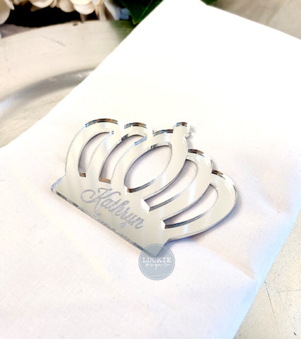 Crown Flat Name Charms