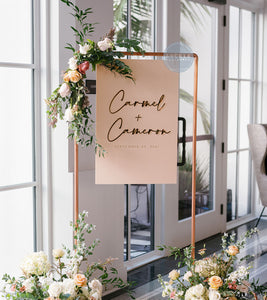 Carmel + Cameron Welcome Sign
