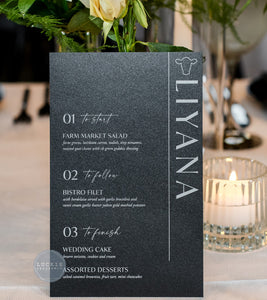 Modern Cardstock Menu with Meal Indicator